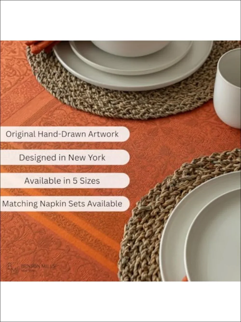 Jacquard Tablecloth 60x84 Rectangular Cotton Blend Dining